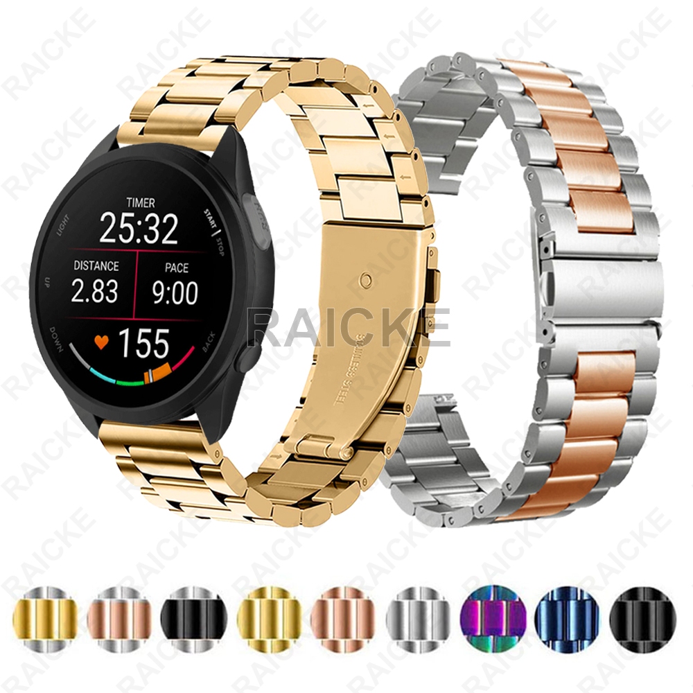 20mm สแตนเลสวงดนตรีโลหะวงสำหรับ Garmin vivoactive 5 6/3 music / Forerunner 55/165/245/645/158/168 / Approach S50