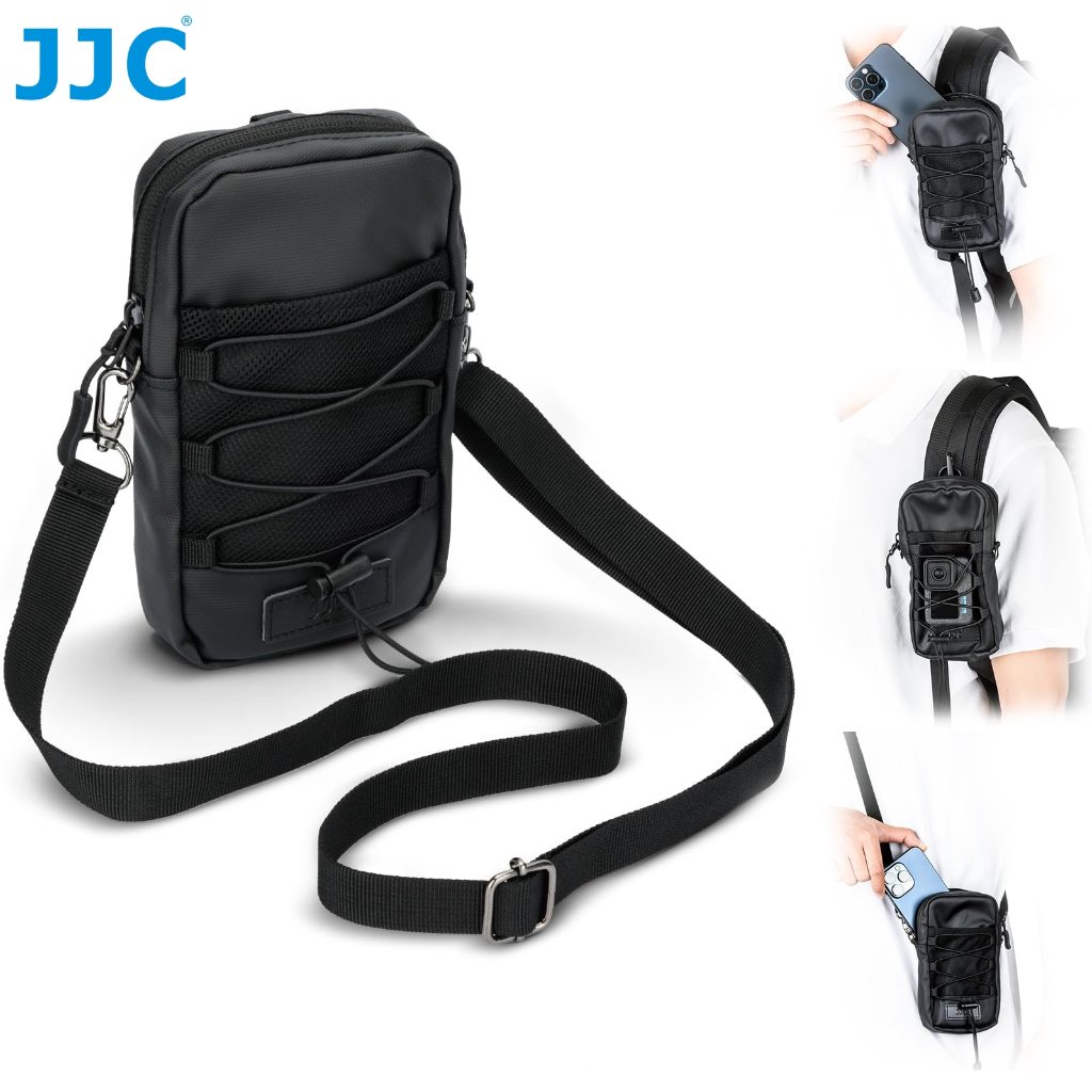 JJC กระเป๋า Outdoor Travel อเนกประสงค์กระเป๋ากันน้ำกระเป๋าพร้อมสายคล้องไหล่สำหรับสมาร์ทโฟน DJI Insta360 Camera กล้องแอคชั่นแคมเมรา waterproof Phone Case Bag Airtag SD Card การ์ดความจำอุปกรณ์เสริมกลางแจ้ง