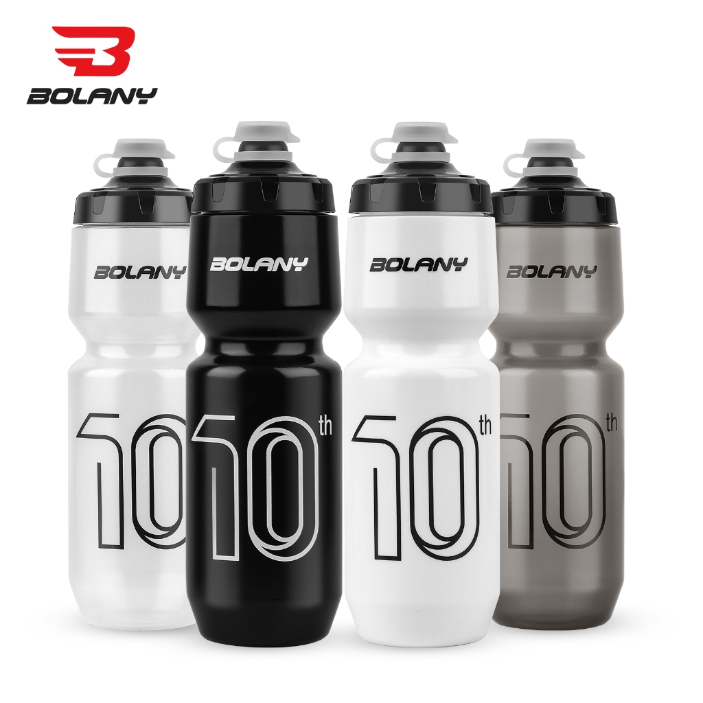 BOLANY 750ML ขวดกีฬา 10th ยางพลาสติกใสพร้อมฝาปิดขวดแบบพกพาบีบดื่มกาต้มน้ําปั่นจักรยานกลางแจ้ง