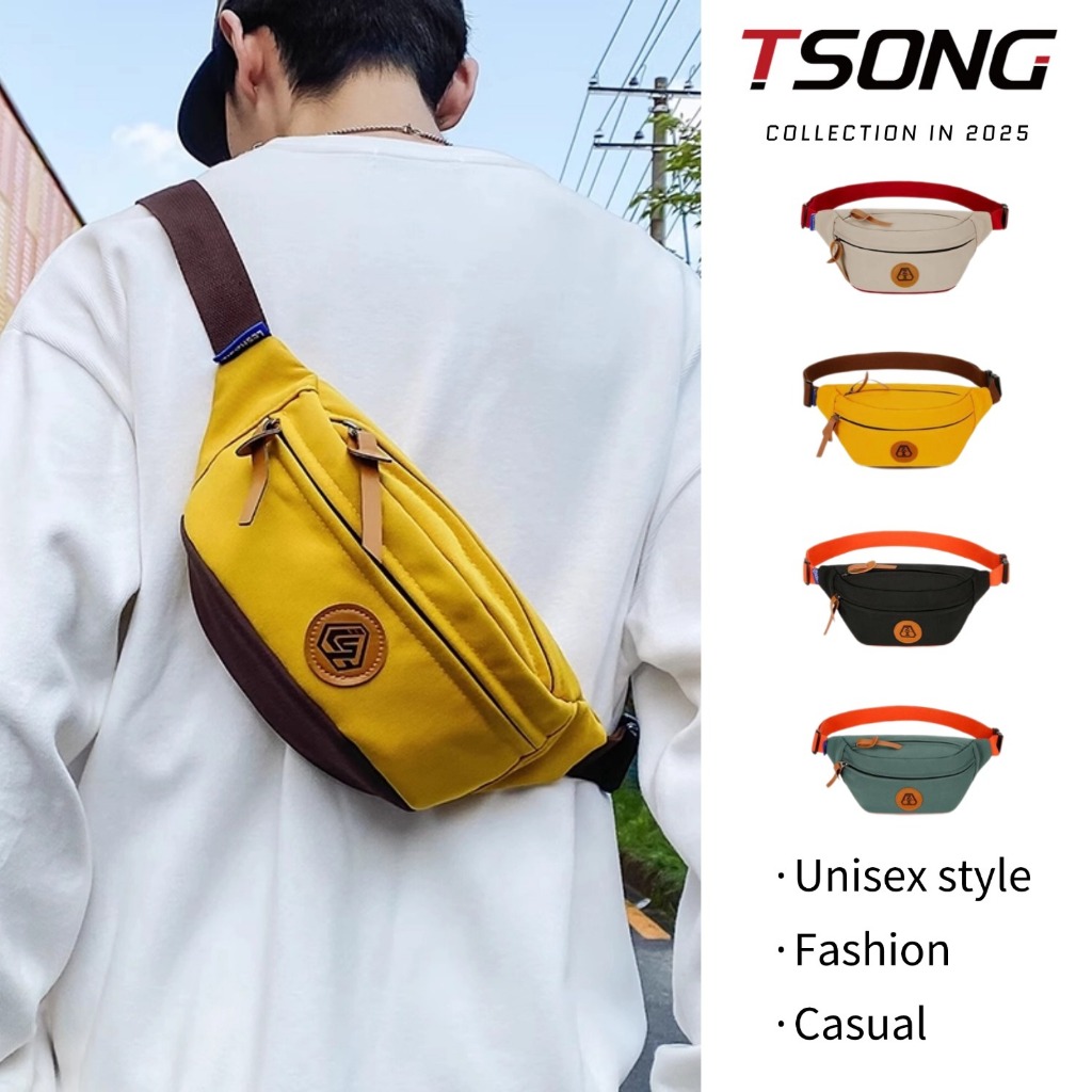 Tsong Chest Bags กระเป๋าสะพายไหล่ผู้ชาย Crazy bag Backpack Waterproof Modern พร้อมส่ง มีสี่สี Unisex Selempang Slingbag Pria#061