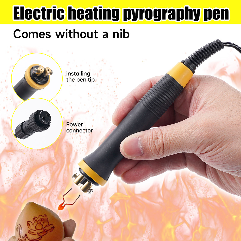 ไฟฟ้าบัดกรีปากกาเหล็ก Anti-slip Pyrography เครื่องมือเครื่องการเผาไหม้ไม้ Pyrography ปากกาแกะสลักบัดกรี Electrocautery