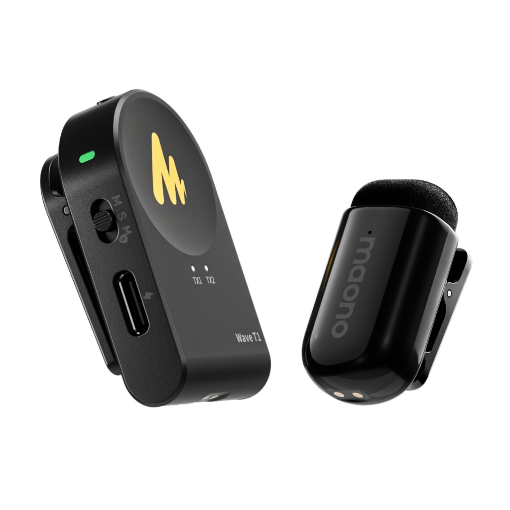Maono T1mini-A1 ไมโครโฟนไร้สายแบบหนีบเสื้อ AI Noise Cancelling ไมโครโฟนมินิไมโครโฟนสําหรับโทรศัพท์สมาร์ท,กล้อง,Vlogging,Live Streaming