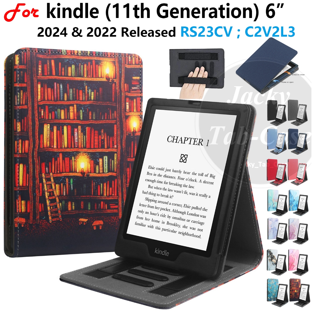 สําหรับ kindle (รุ่นที่ 11) RS23CV C2V2L3 2022 2024 เคส E-book พื้นฐานขนาด 6 นิ้ว,ฝาครอบแบบพับขาตั้ง