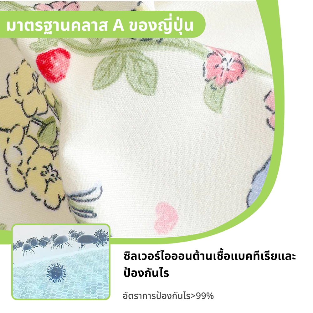 Soft Cloud ชุดผ้าปูเตียง ผ้าฝ้าย 100% ป้องกันไรฝุ่น 3.5/4/5/6 ฟุต thumbnail 7