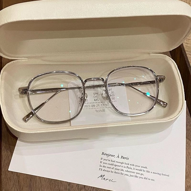 [ZM✨]แฟชั่น เกรด แว่นตาที่มีเกรด 25~600 ผู้หญิงป้องกันแสงสีฟ้ารอบอินเทรนด์เวอร์ชั่นเกาหลีของนักเรียนสายตาสั้นแว่นตาคอมพิว 536