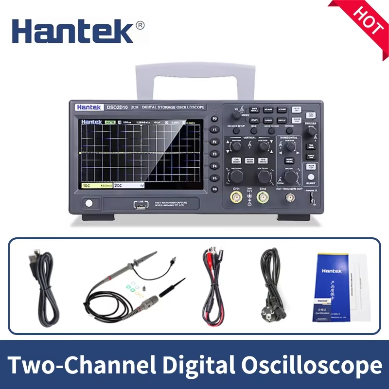 Hantek DSO2D15 Digital Oscilloscope DSO2C10 2D10 2 ช่อง 150MHz Osciloscópio 25MHz สัญญาณเครื่องกําเน