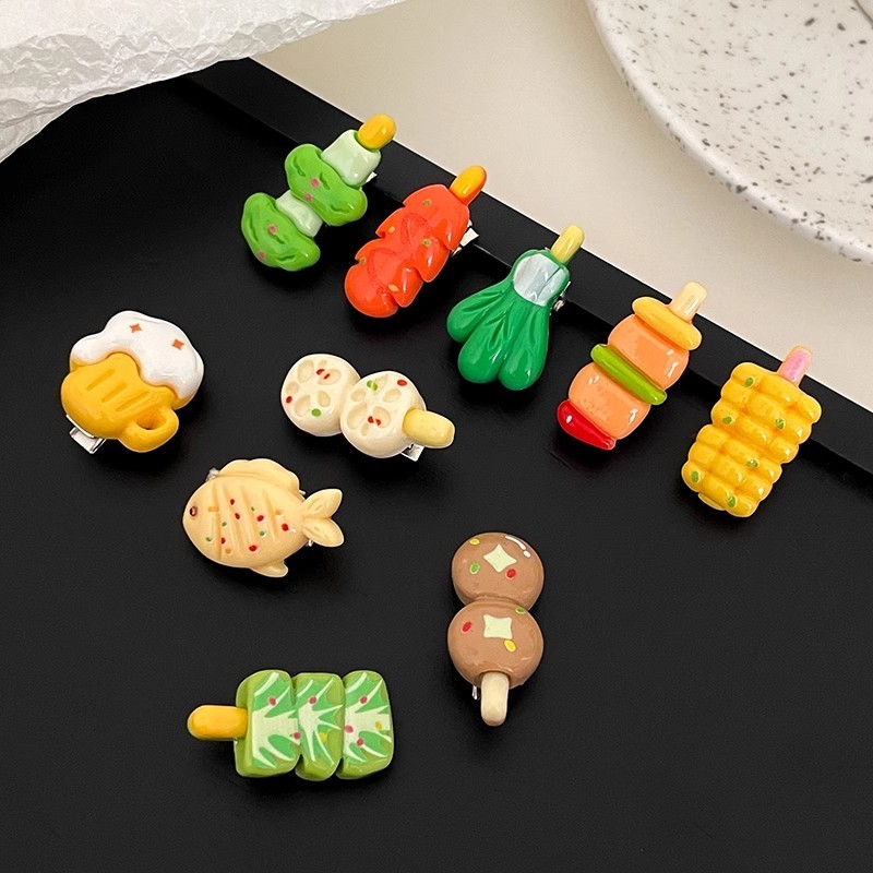 คลิปผมอาหารจำลองโดปามีนสไตล์Y2K | สิ่งประดับผมตลกๆวัฒนธรรมย่อย| คลิปผมแคบเล็บสไตล์ญี่ปุ่นสร้างสรรค์ | คลิปผมหน้าม้าไม่ลื่นจัดผมขี้เหล็กด้านข้าง | คลิปผมสำหรับสตรี - รูปที่ 7