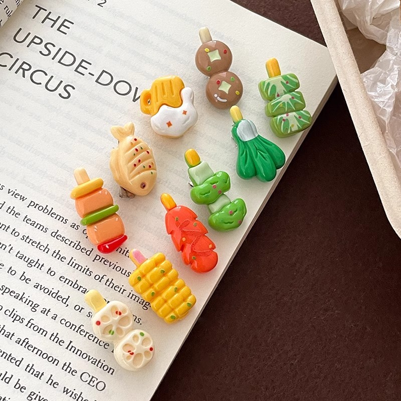 คลิปผมอาหารจำลองโดปามีนสไตล์Y2K | สิ่งประดับผมตลกๆวัฒนธรรมย่อย| คลิปผมแคบเล็บสไตล์ญี่ปุ่นสร้างสรรค์ | คลิปผมหน้าม้าไม่ลื่นจัดผมขี้เหล็กด้านข้าง | คลิปผมสำหรับสตรี - รูปที่ 6