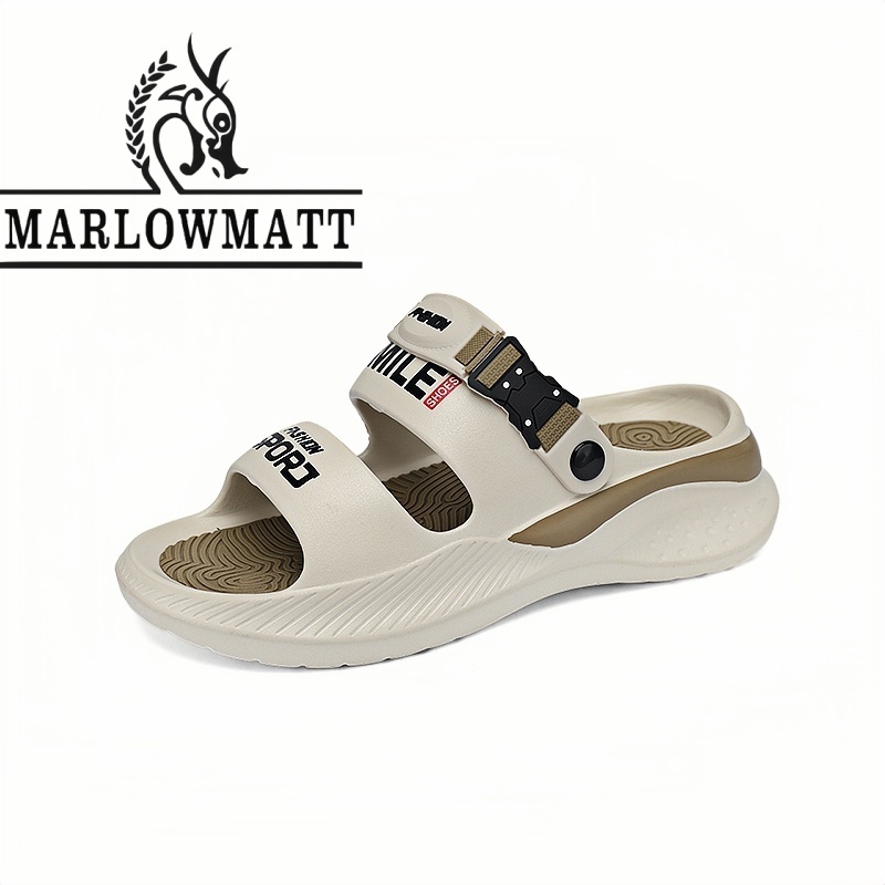 รองเท้าแตะผู้ชาย Marlowmatt รองเท้าแตะกีฬาระงับกลิ่นกายกันลื่นแฟชั่นใหม่