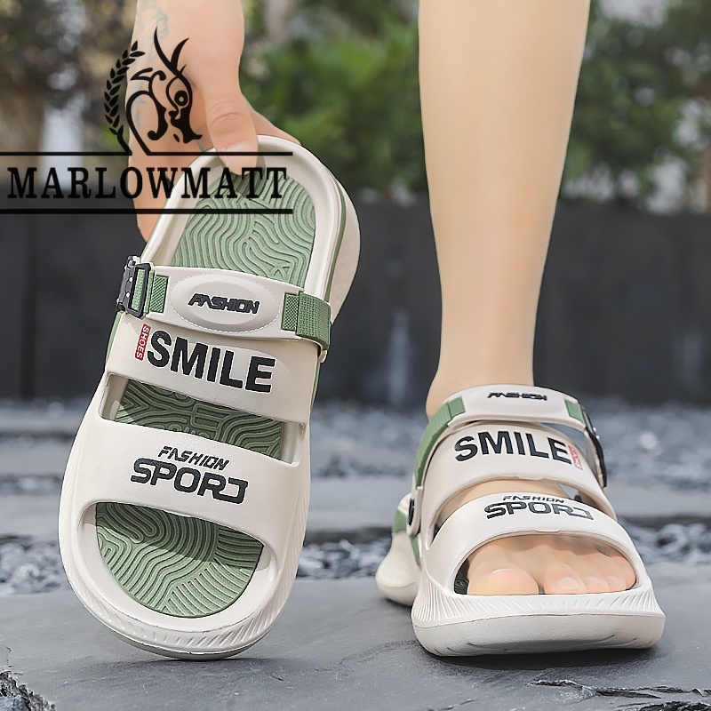 Marlowmatt รองเท้าแตะผู้ชายกีฬากลางแจ้งน้ําหนักเบา Breathable วัสดุ EVA รองเท้าแตะผู้ชาย Flip-Flops
