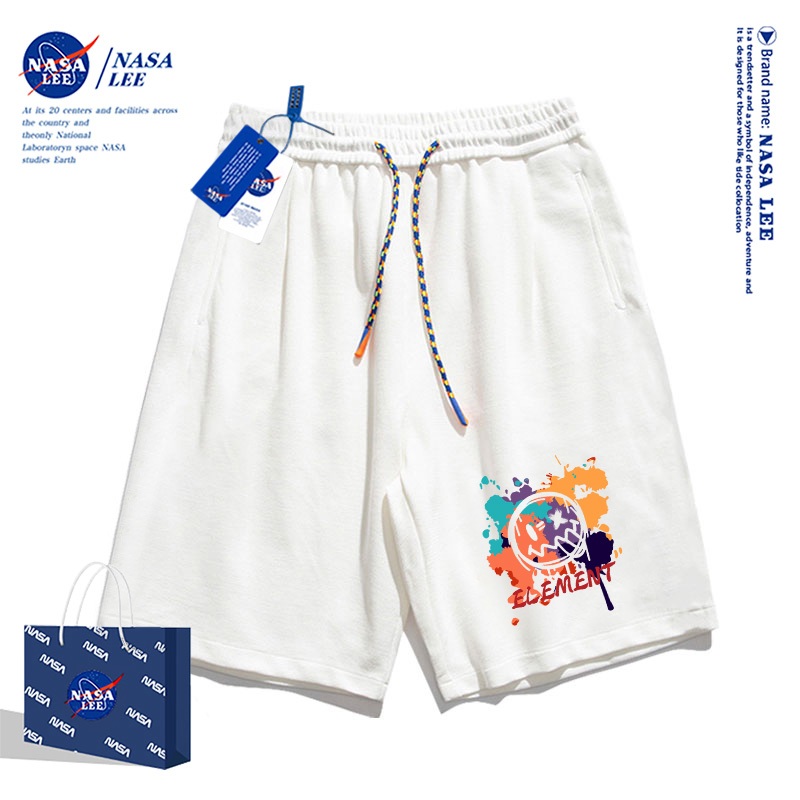NASA เสื้อกางเกงขาสั้นเด็กสไตล์อเมริกัน 2025 ผ้าฝ้าย 100% ลายยิ้มสีรุ้ง สำหรับหน
