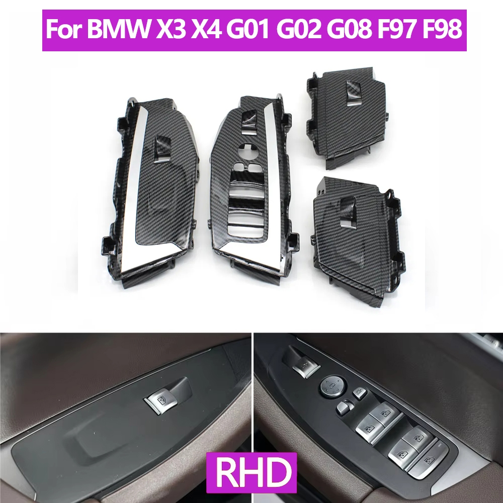 สําหรับ BMW X3 X4 G01 G02 G08 F97 F98 RHD ขวามือขับรถภายในรถประตูหน้าต่างสวิทช์ยกปุ่มแผง Trim ฝาครอบ 2018-2021