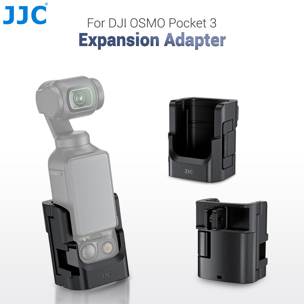 JJC  อะแดปเตอร์ขยาย DJI Pocket 4 3 ขาตั้งแบบ Cold Shoe และรูสกรูขาตั้งกล้องสำหรับกล้องแอคชั่น DJI Osmo Pocket 3