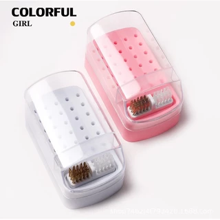 【พร้อมส่ง】5สี กล่องเก็บหัวขัด 30 หลุม พร้อมแปรงทําความสะอาด ป้องกันฝุ่น