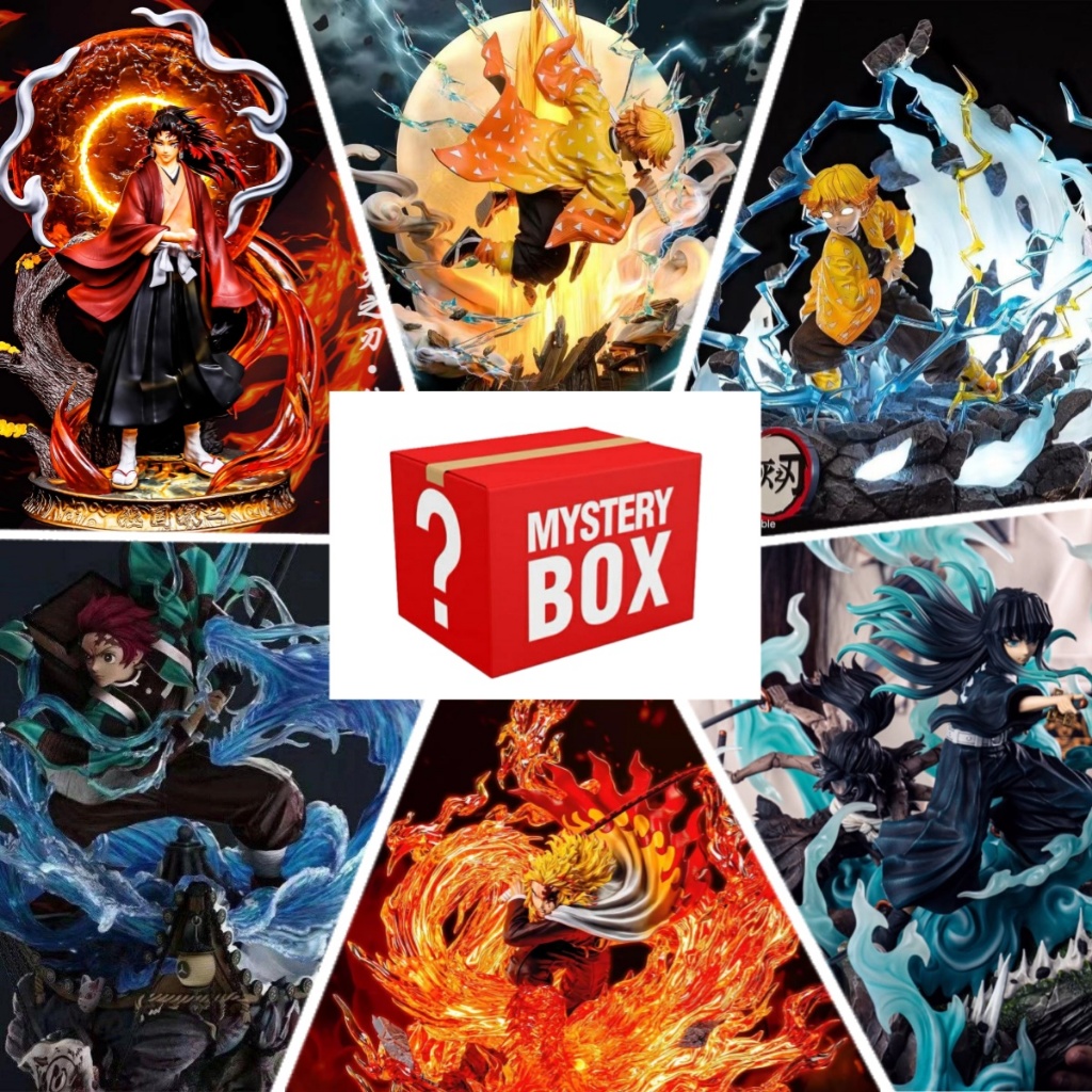 Lucky กระเป๋ากล่องลึกลับกล่องตาบอด Demon Slayer Zenitsu Yoriichi Nezuko Muichirou Tanjiro รูปตุ๊กตาร