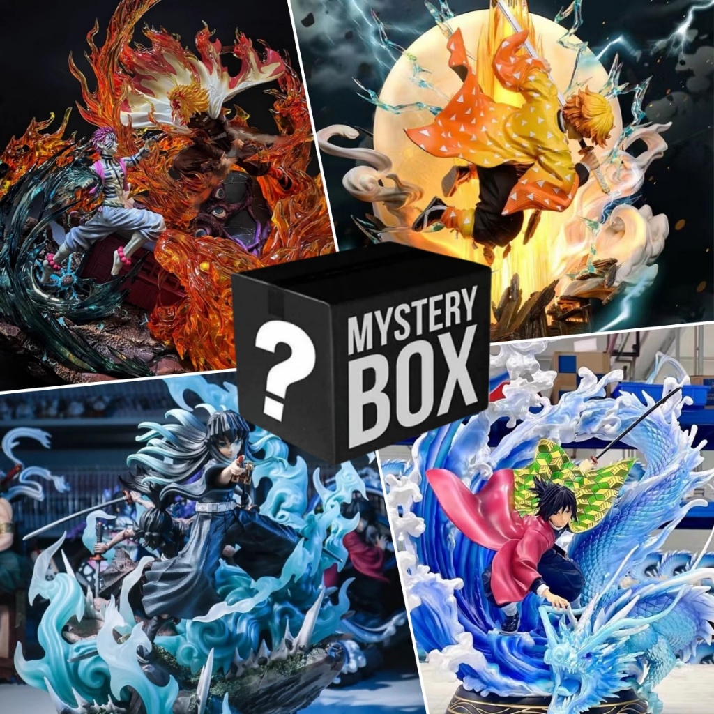 โมเดลฟิกเกอร์ Demon Slayer Zenitsu Nezuko Tanjiro Akaza Lucky Bag Mystery Box Blind Box เหมาะกับของข