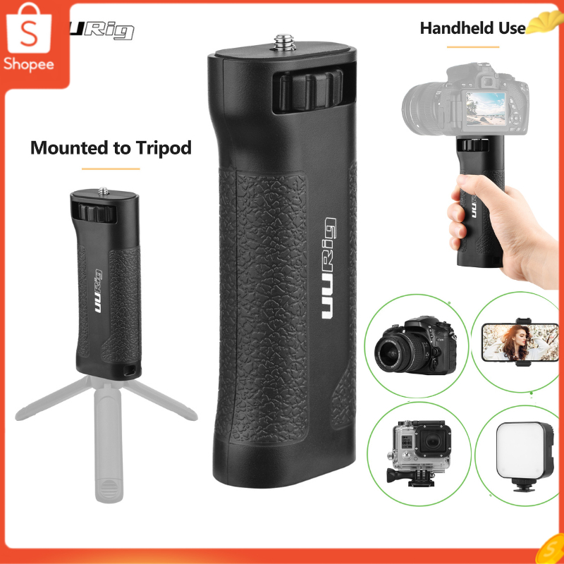 Uurig ด้ามจับ ขาตั้งกล้อง ตามหลักสรีรศาสตร์ แบบพกพา พร้อมสกรู 1/4 นิ้ว สําหรับกล้อง DSLR มิเรอร์เลส กล้องกีฬา ไฟวิดีโอ Vlog บันทึกวิดีโอ