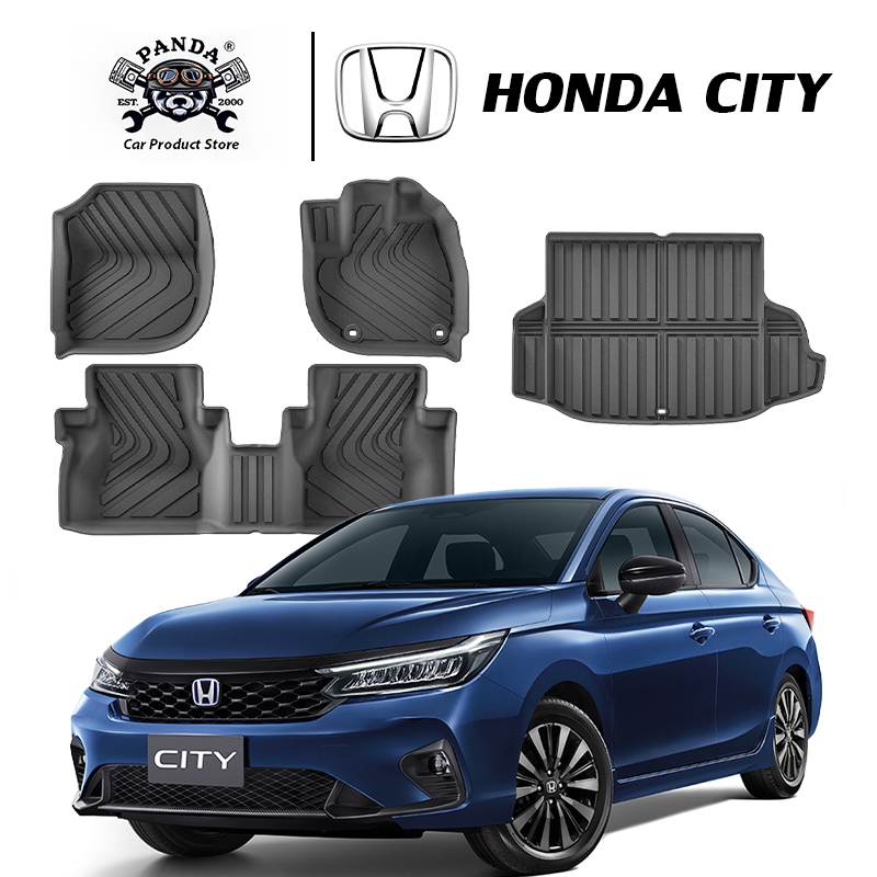 [Panda] พรมปูพื้นรถยนต์ HONDA CITY [2020 - ปัจจุบัน] พรมรถยนต์ พรม วัสดุ TPE ที่เป็นมิตรต่อสิ่งแวดล้อมทนทานและต่อต้านลื่นลื่น