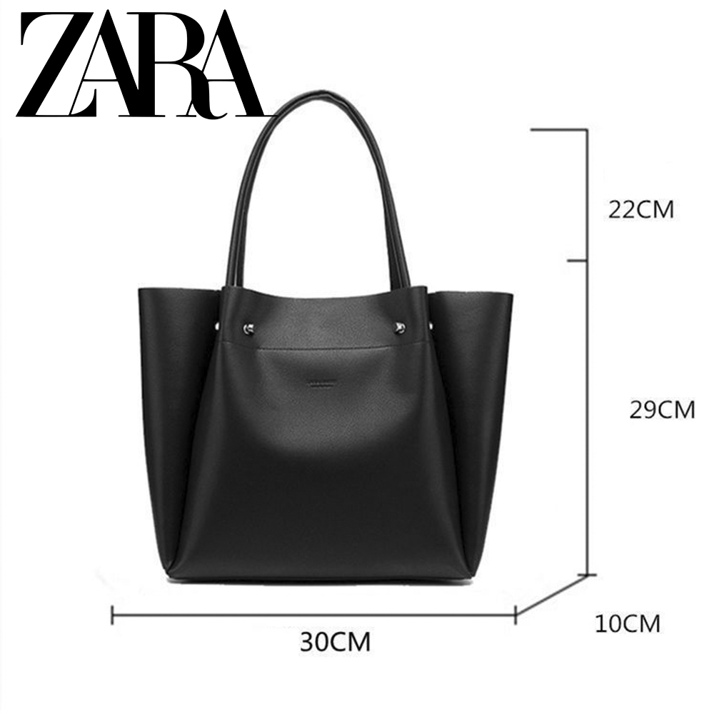 Zara ใหม่ กระเป๋าสะพายไหล่ กระเป๋าช้อปปิ้ง หนังนิ่ม ทรงโท้ท จุของได้เยอะ  สําหรับผู้หญิง