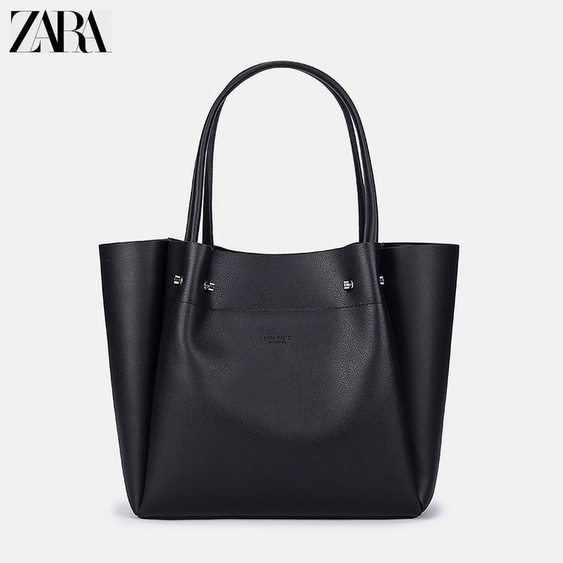 Zara ใหม่ กระเป๋าสะพายไหล่ กระเป๋าช้อปปิ้ง หนังนิ่ม ทรงโท้ท จุของได้เยอะ  สําหรับผู้หญิง