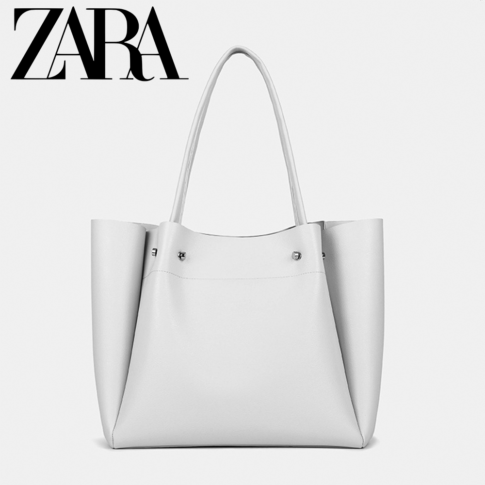 Zara ใหม่ กระเป๋าสะพายไหล่ กระเป๋าช้อปปิ้ง หนังนิ่ม ทรงโท้ท จุของได้เยอะ  สําหรับผู้หญิง