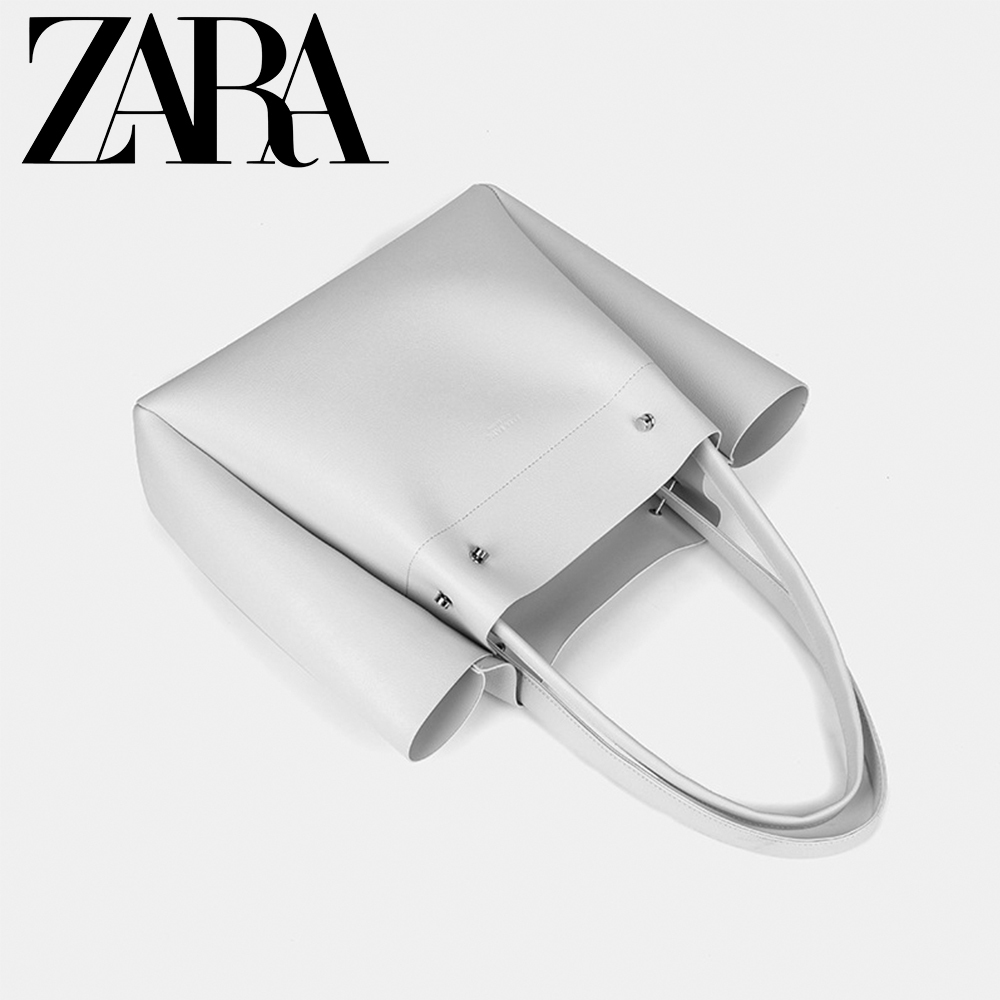 Zara ใหม่ กระเป๋าสะพายไหล่ กระเป๋าช้อปปิ้ง หนังนิ่ม ทรงโท้ท จุของได้เยอะ  สําหรับผู้หญิง