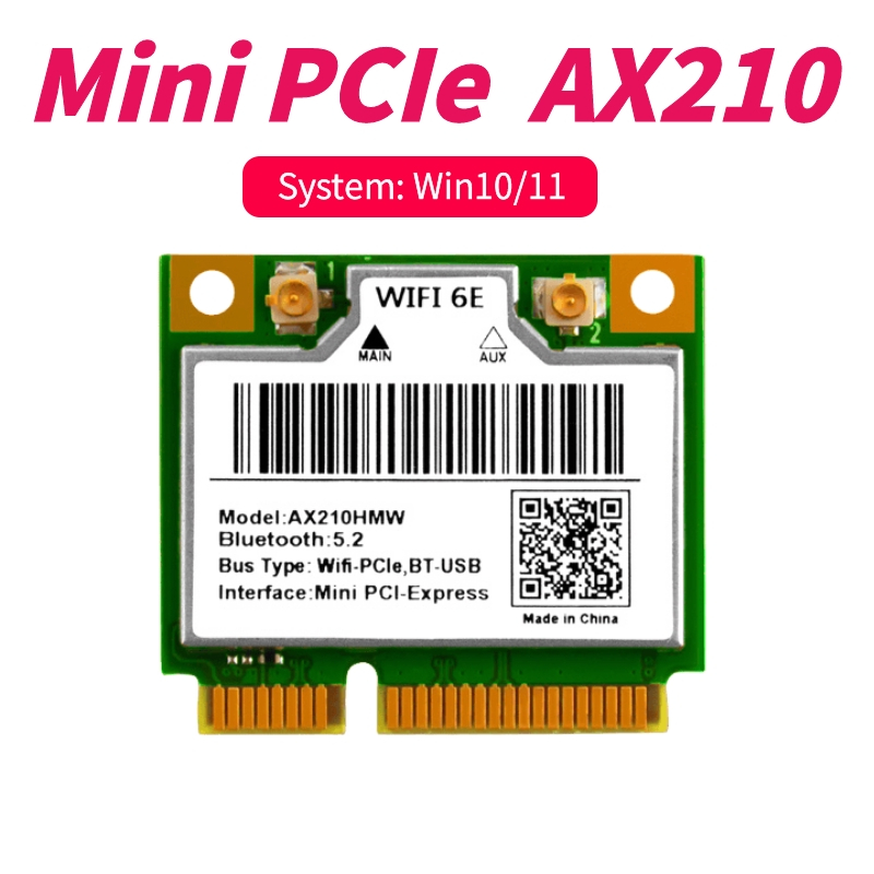 แล็ปท็อป Mini PCIe AX210 WiFi 6E การ์ดเครือข่ายไร้สาย บลูทูธ 5.3