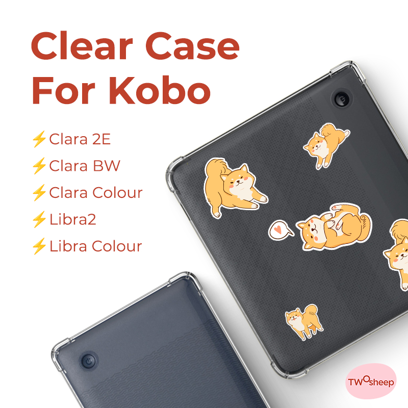 Twosheep สําหรับ Kobo Libra Colour และ Libra2 เคสใสและ Kobo Clara Colour BW TPU soft clear case