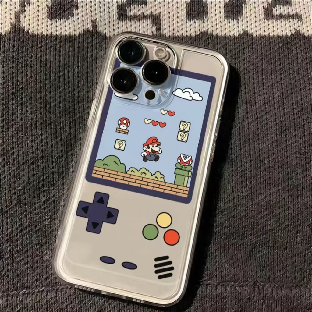 การ์ตูนมาริโอเกมเครื่องเล่นรูปแบบฝาครอบโทรศัพท์,แฟชั่นกันกระแทกเต็มป้องกันกรณีโทรศัพท์,สําหรับ ไอโฟน 16บวก 16 15บวก 15 14 13 12 11 X 8พี 7พี 7