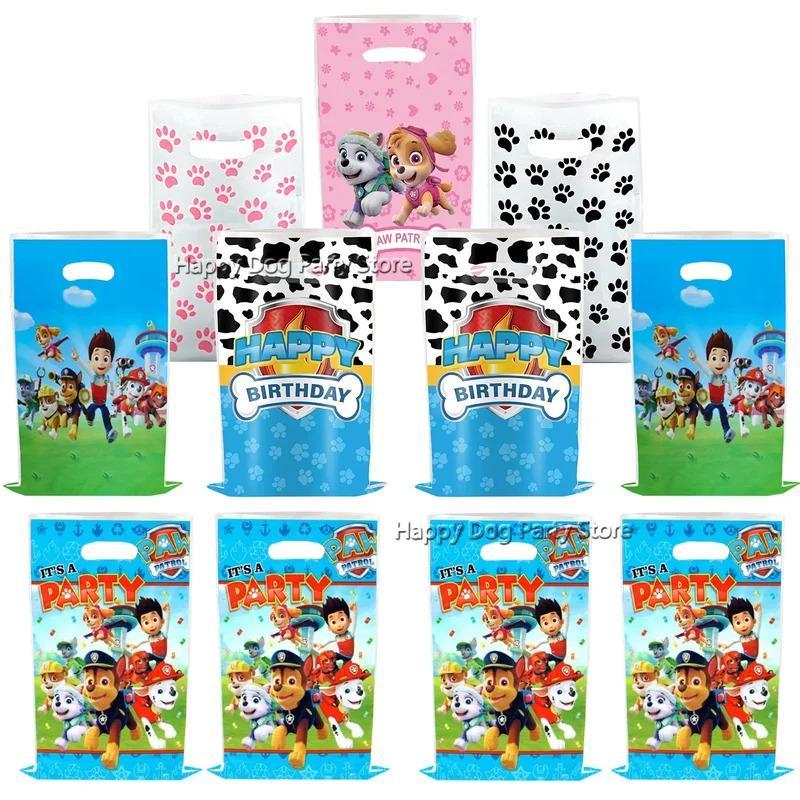 10/20/30 ชิ้น Paw Patrol เด็กวันเกิด Party Candy กล่อง Rubble Skye Rocky พลาสติก Candy Handle กระเป๋