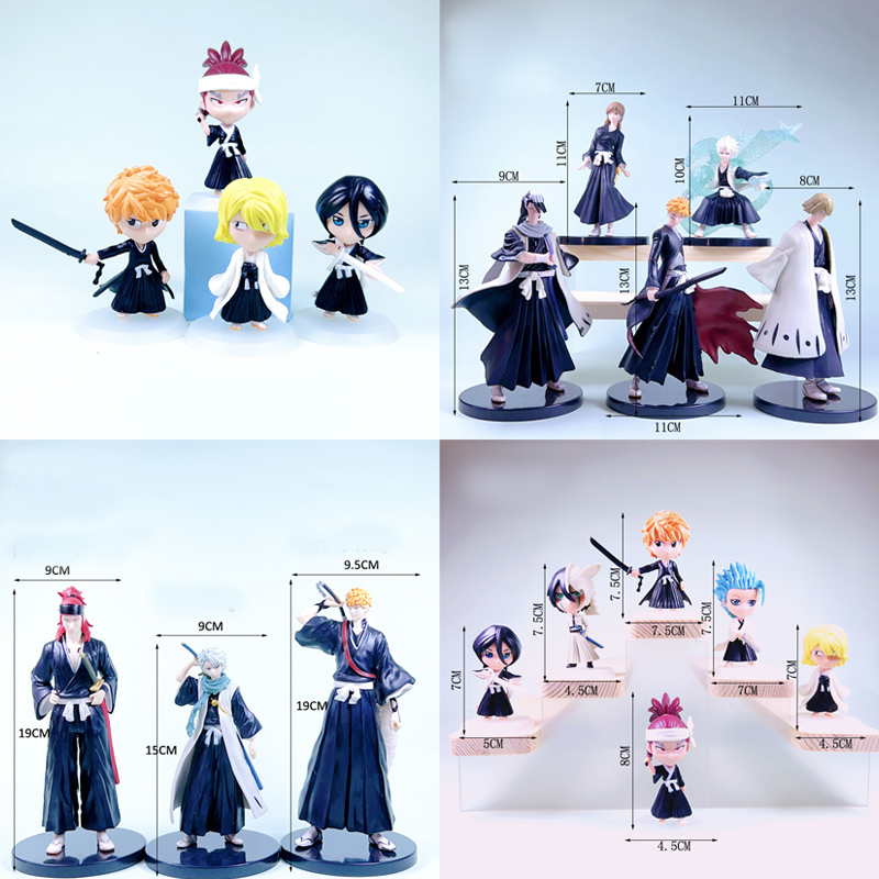 3/5/6 ชิ้น Aixlan BLEACH อะนิเมะรูป Kurosaki Ichigo Pvc Action Figure Kuchiki Rukia ตุ๊กตาสะสมของเล่