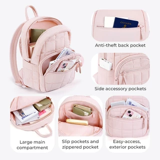 BAGSMART เป้สะพายหลังขนาดเล็กกระเป๋านักเรียนน่ารักเดินทางกระเป๋าเป้สะพายหลังกระเป๋าเดินทางลำลองสำหรับผู้หญิง