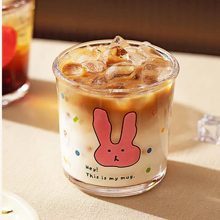 🍋400มล.แก้วกระต่ายน่ารัก ลายการ์ตูน มัทฉะ แก้วหนา น้ําผลไม้ นม กาแฟ | แก้วหนาน่ารัก