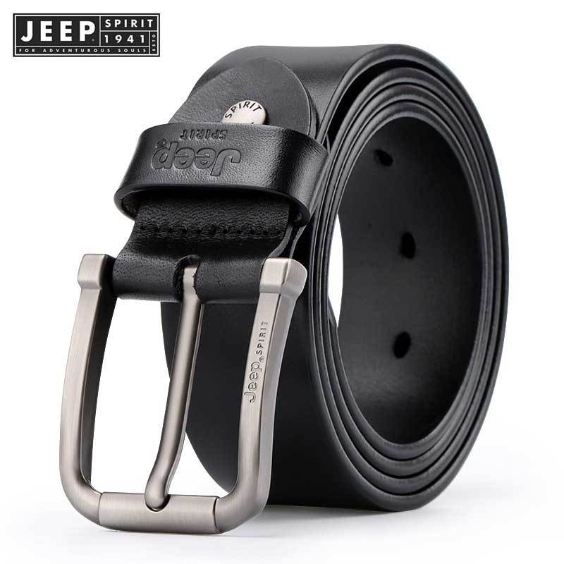 Jeep SPIRIT 1941 ESTD เข็มขัดลําลองหัวเข็มขัดหนังวัวชั้นหัว