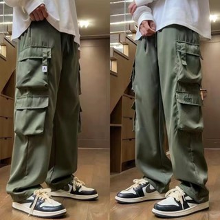 กางเกงคาร์โก้ขากว้างผู้ชาย กางเกงทรงตรงทรงหลวมลำลองอินเทรนด์…
