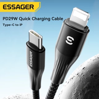 Essager PD29W USB C/Type-C ถึง L สายเคเบิลข้อมูลชาร์จเร็วสําหรับ iP X-iP14 Pro MBK เข้ากันได้กับ PD29W/20W