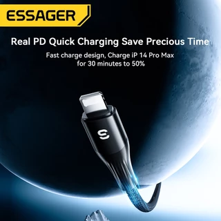 Essager PD29W USB C/Type-C ถึง L สายเคเบิลข้อมูลชาร์จเร็วสําหรับ iP X-iP14 Pro MBK เข้ากันได้กับ PD29W/20W
