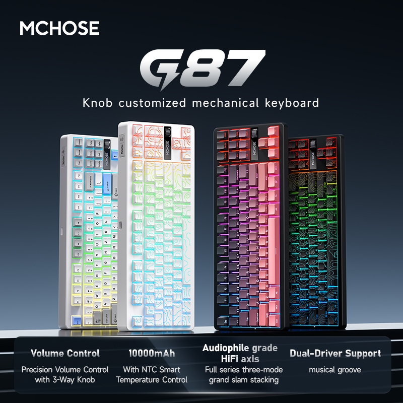 คีย์บอร์ด Mchose G87 Mechanical Keyboard แป้นพิมพ์ คีย์บอร์ดเกมมิ่งไร้สาย 3 โหมด ปรับแต่งได้ สำหรับแ