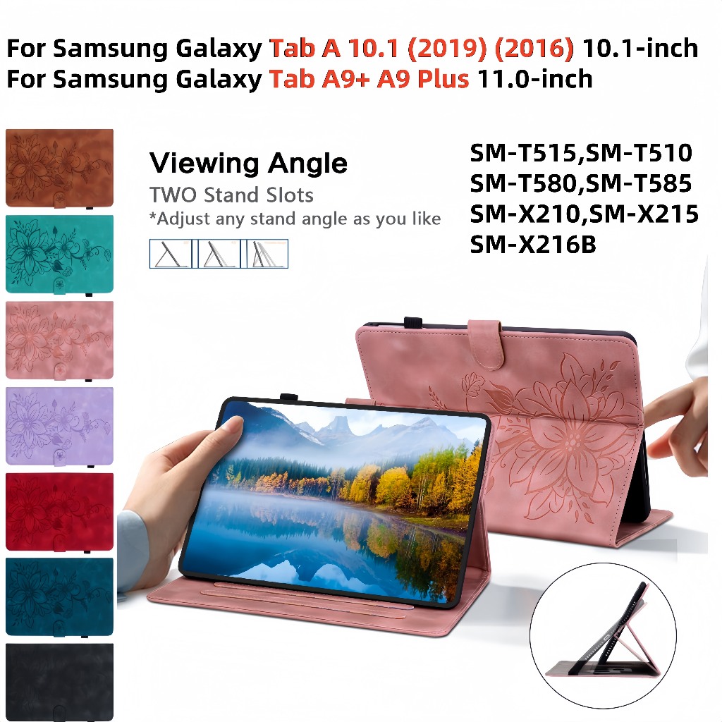 SAMSUNG สําหรับsamsung Galaxy Tab A 10.1 A10.1 2019 2016 SM-T510 T515 T580 T585 คุณภาพสูงหนังฝาครอบT