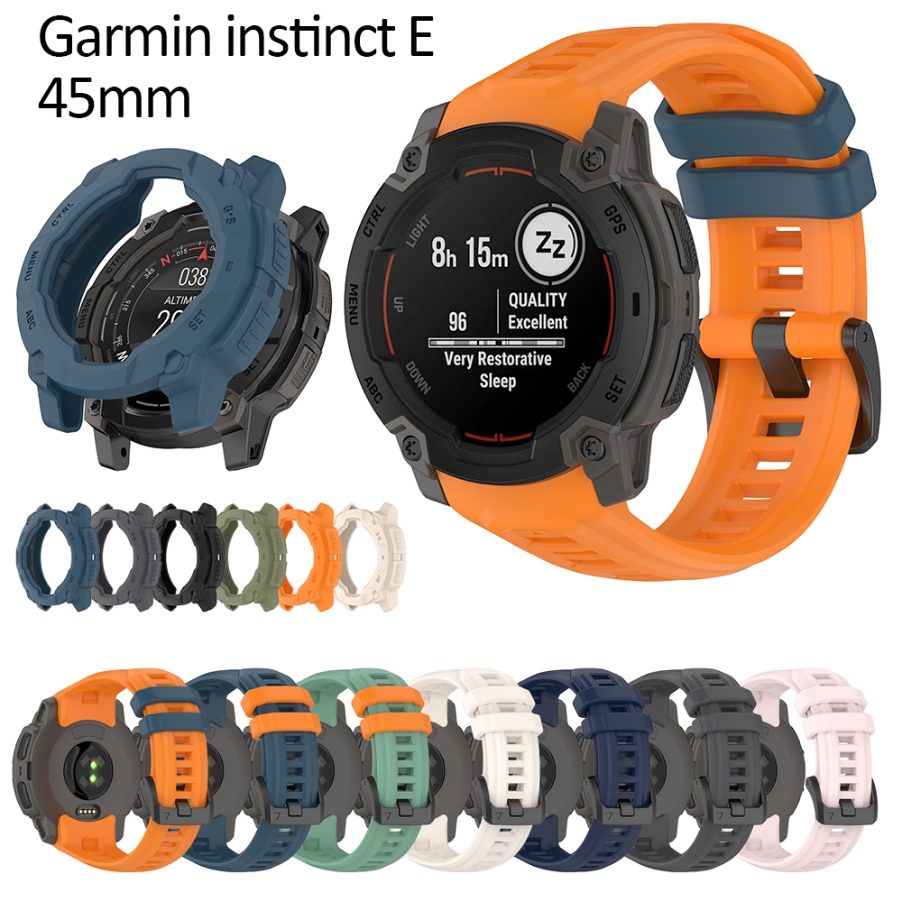 สําหรับ Garmin instinct E 45mm strap case กระจกนิรภัยป้องกันหน้าจอเกราะสาย USB charger dock อะแดปเตอร์ปลั๊กฝุ่นอุปกรณ์เสริม smart watch band strap