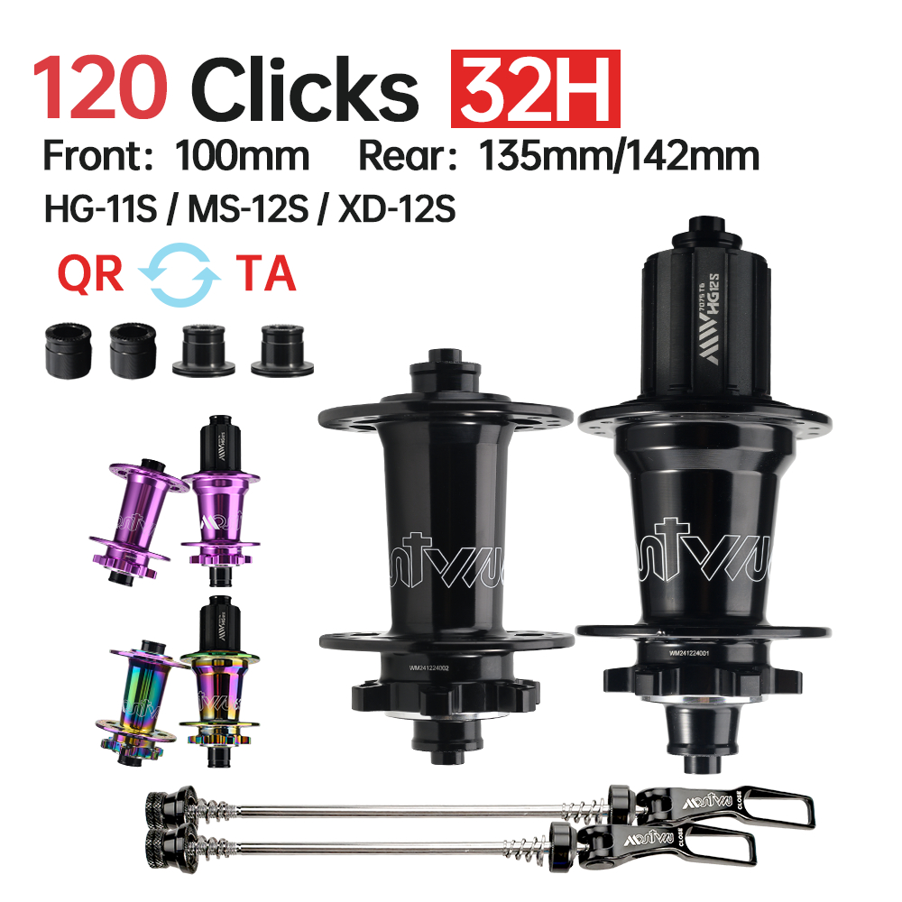 MOUNTWU M650F/R 32 หลุม MTB Hub Quick Release Thru เพลาด้านหลัง 5 แบริ่ง Noisy จักรยาน Hubs SHIMANO 11S 12S Sram XD 12S