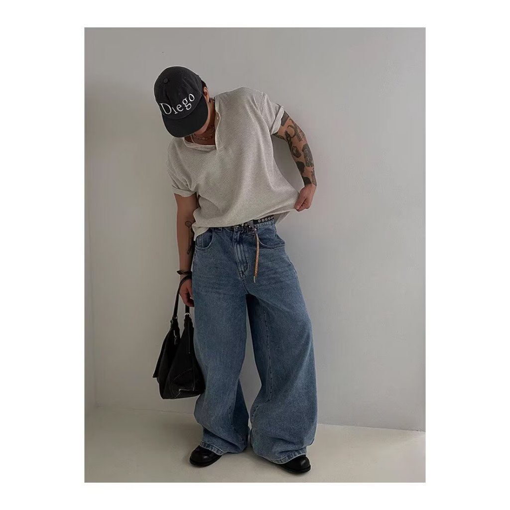 Eershenshi เสื้อยืดลําลองสําหรับทั้งชายและหญิงพร้อมคอ Henley และแขนสั้น - รูปที่ 4