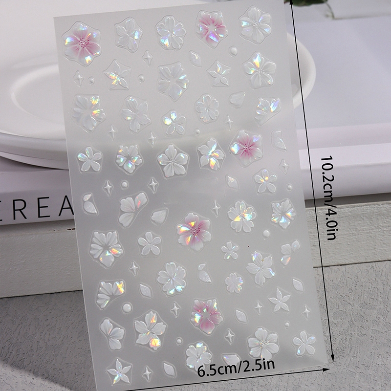 Annapink.th เพิร์ลลูกไม้โบว์รูปร่างเล็บสติกเกอร์เพชรบรรเทารูปลอกเพิ่มประสิทธิภาพกาวสติกเกอร์สามมิติ DIY EN - รูปที่ 6