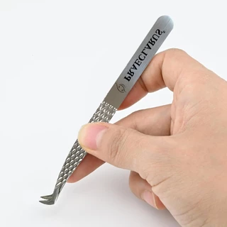 Praeclarus แหนบสแตนเลส Fibrous Design & Diamond Grip รูปแบบบน Tip Precision ป้องกันการกัดกร่อนป้องกันกรด Professional สําหรับ Eyelash Extension Tweezer เครื่องมือ