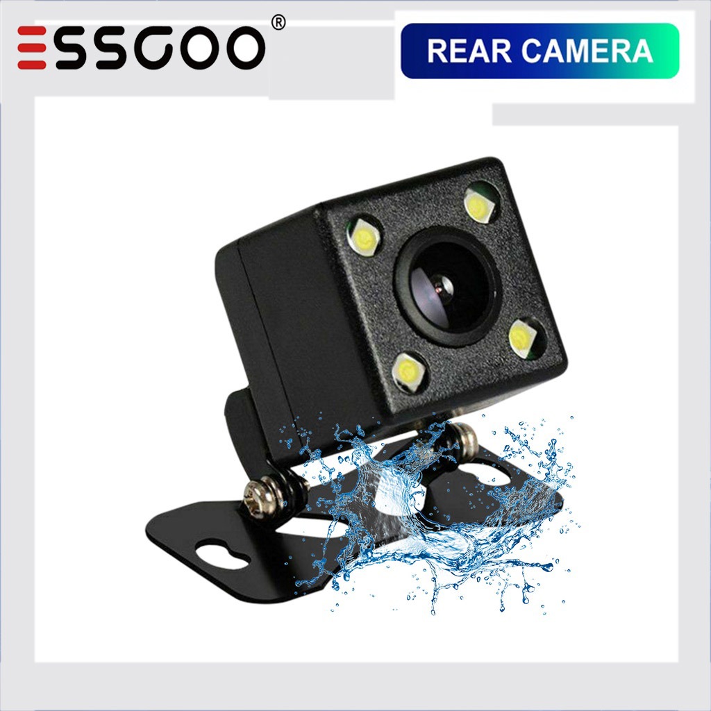 ESSGOO กล้องมองหลังรถยนต์ HD กันน้ำ มุมกว้าง 170° พร้อม  12 LED อินฟราเรดกลางคืน