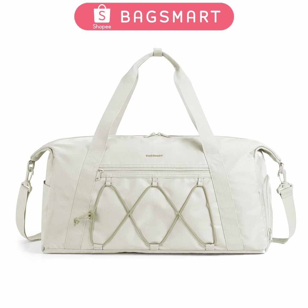 BAGSMART กระเป๋าเดินทาง ความจุขนาดใหญ่ กันน้ำ กระเป๋ายิม แยกเปียกและแห้ง กระเป๋าสะพายเดี่ยว