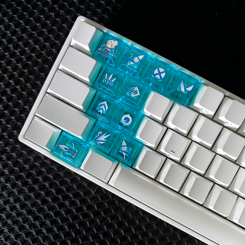 Valorant Transparent Keycaps Agent Skills SET วัสดุ PC สําหรับคีย์บอร์ดแบบกลไก 11 คีย์
