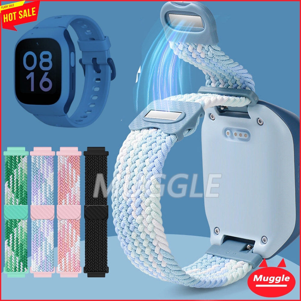mi SmartKids Watch mi นาฬิกาโทรศัพท์เด็กเด็กไนลอนยืดหยุ่นการตรึงแม่เหล็กสายนาฬิกาเด็ก Xiao mi Smart 