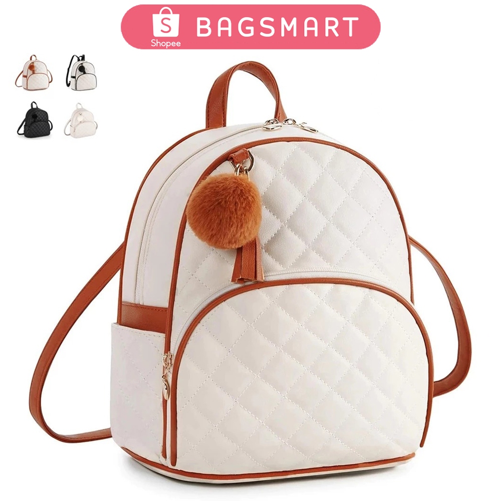 BAGSMART กระเป๋าเป้สะพายหลัง กระเป๋า อเนกประสงค์ จุของได้เยอะ แฟชั่นยอดนิยม กระเป๋าเป้สะพายหลัง หนัง Pu พิมพ์ลาย สำหรับผู้หญิง
