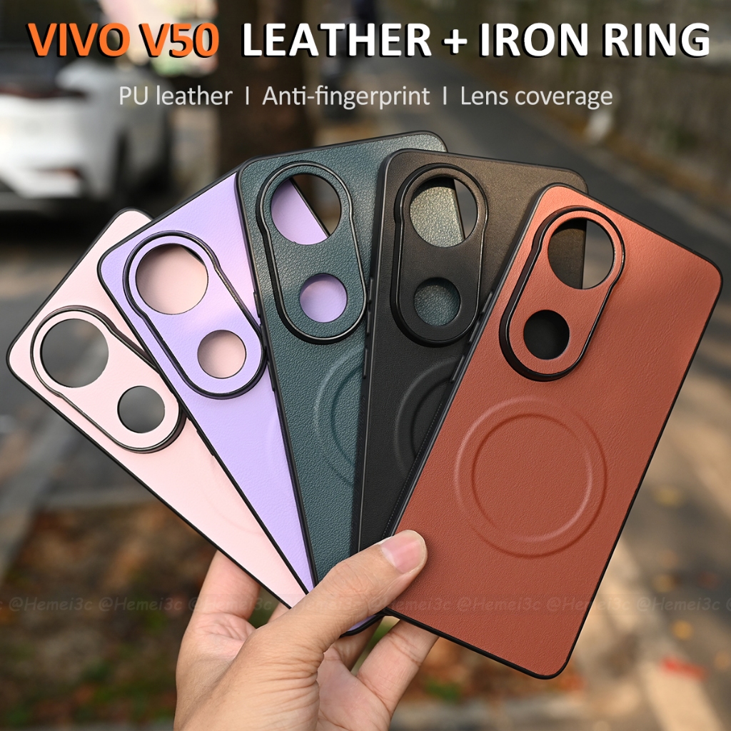 สําหรับ Vivo V50 ปลอกหนังเคสโทรศัพท์แบบแข็ง